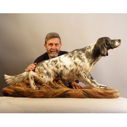 Scultura in legno, statua del proprio cane realizzata su misura da fotografia